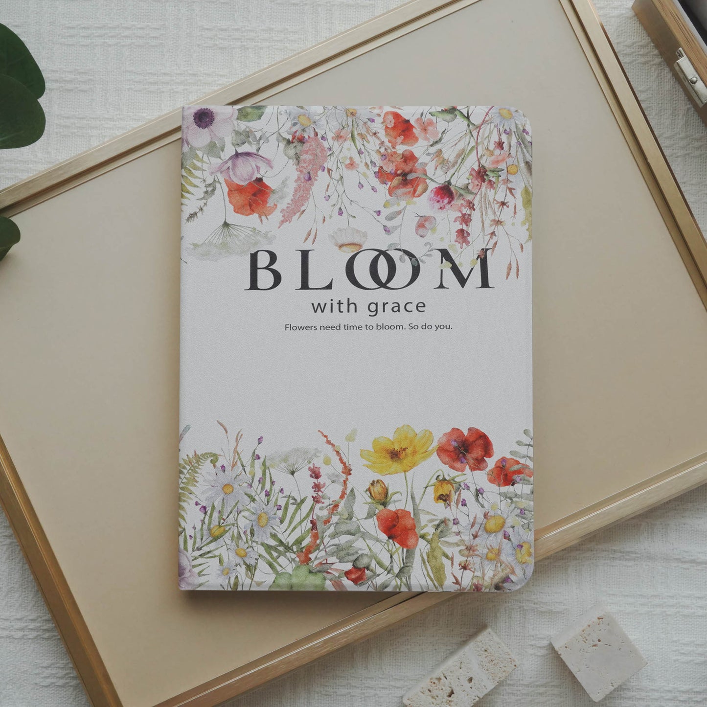 Design Floral Artistic Conception Pencil Magnetic Pen Slot iPad Protective Case