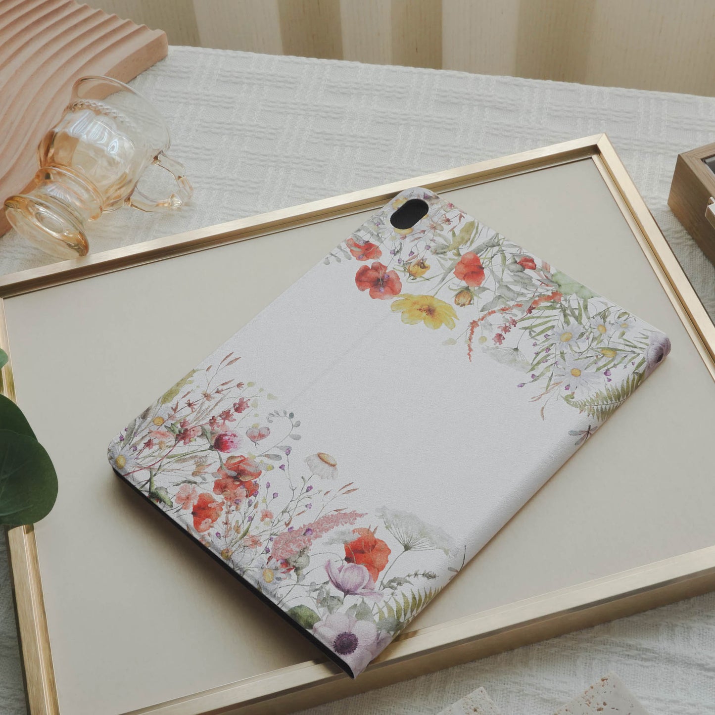 Design Floral Artistic Conception Pencil Magnetic Pen Slot iPad Protective Case