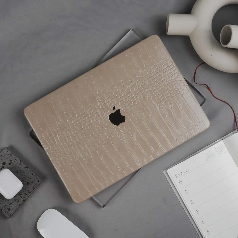 Morandi Crocodile Leather Macbook Case