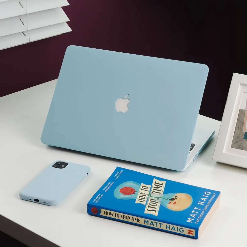 Cream Baby blue Macbook Case