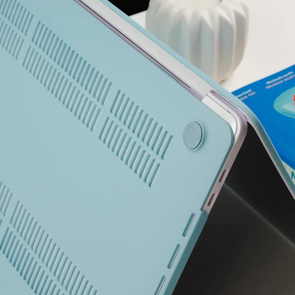 Cream Baby blue Macbook Case