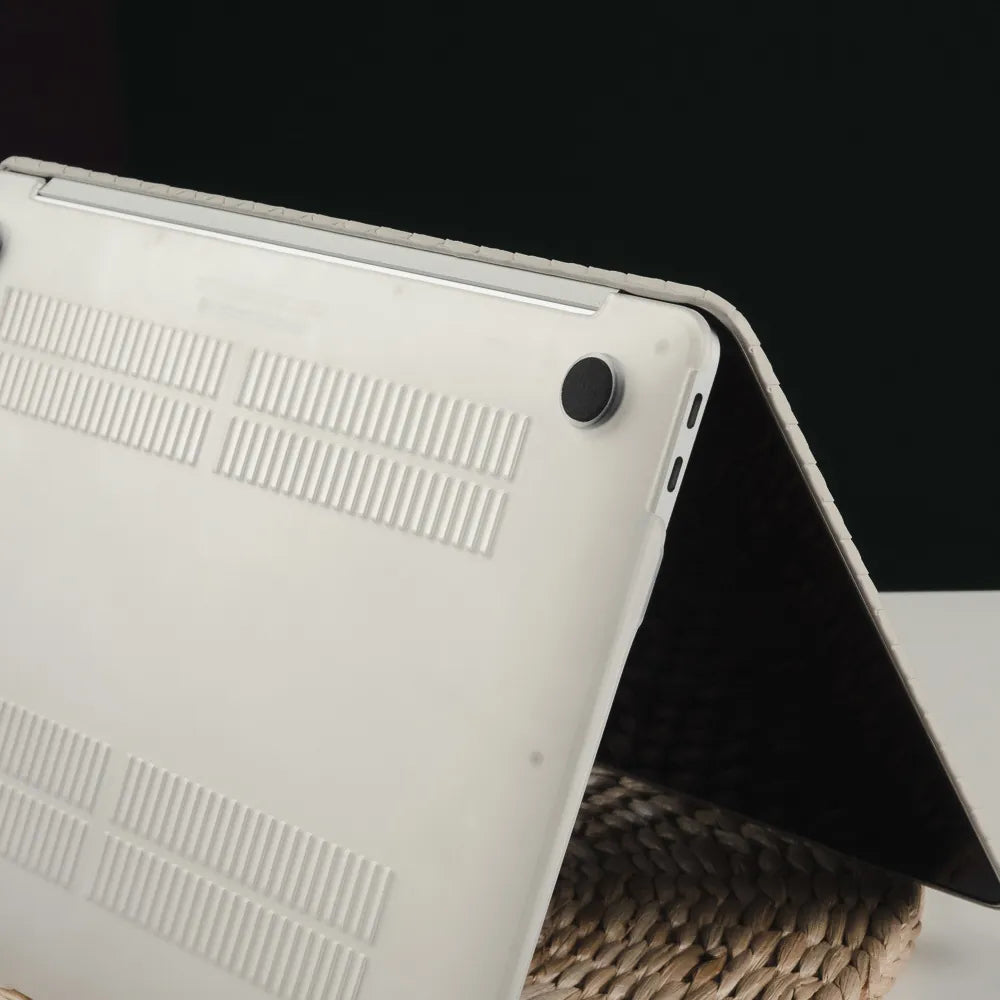Thin Antique white Weave Texture Leather Macbook Case