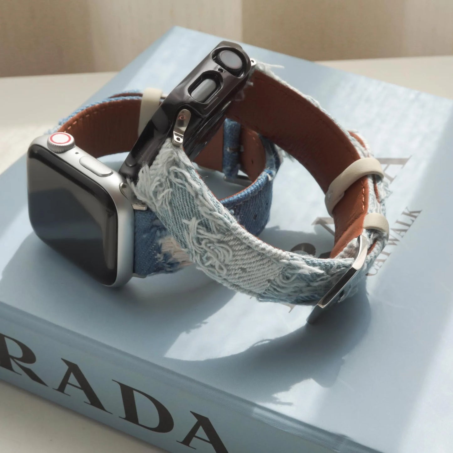 Distressed Denim Material Apple Watch Band