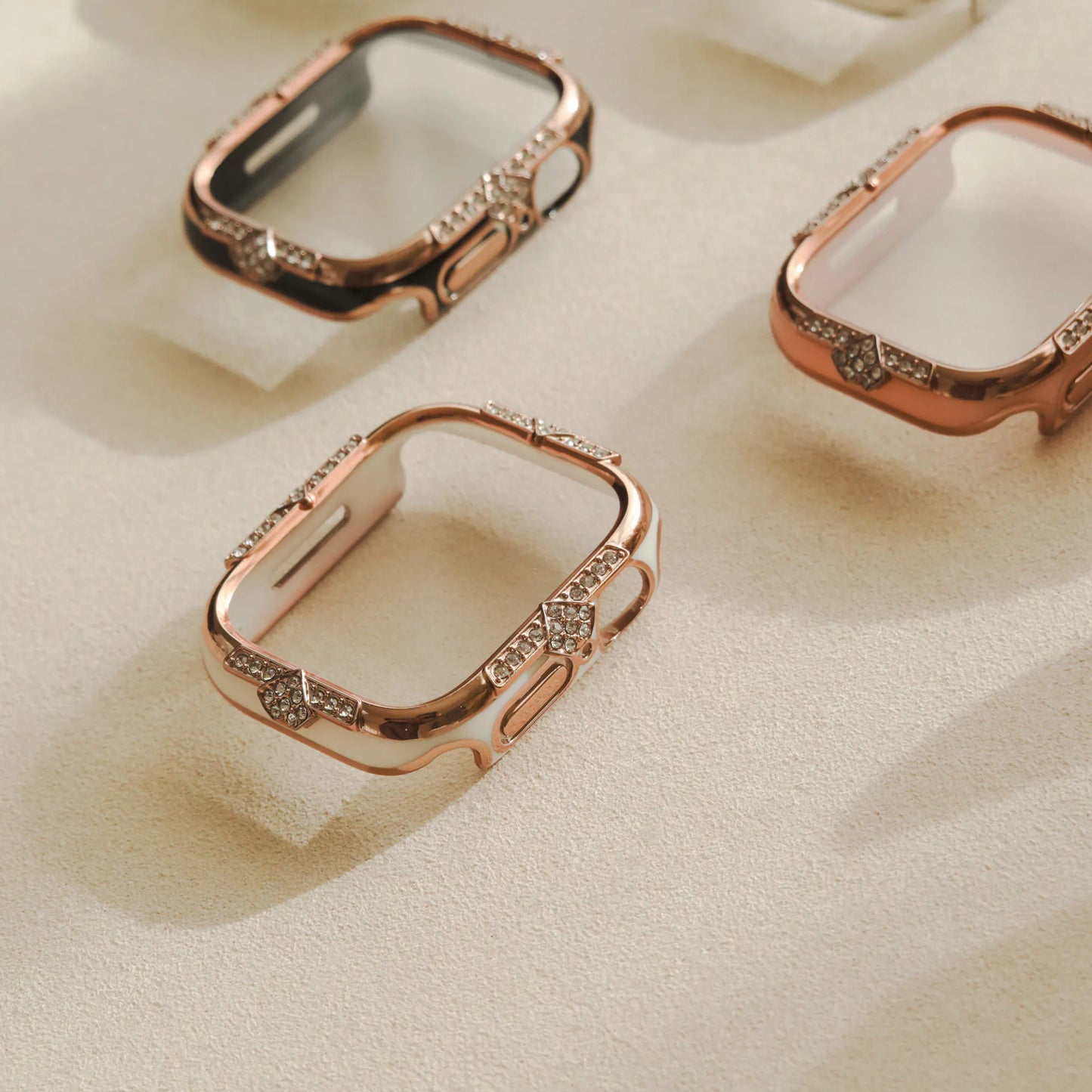 Crown-Embellished Diamond 2-in-1 Protective Case for Apple Watch