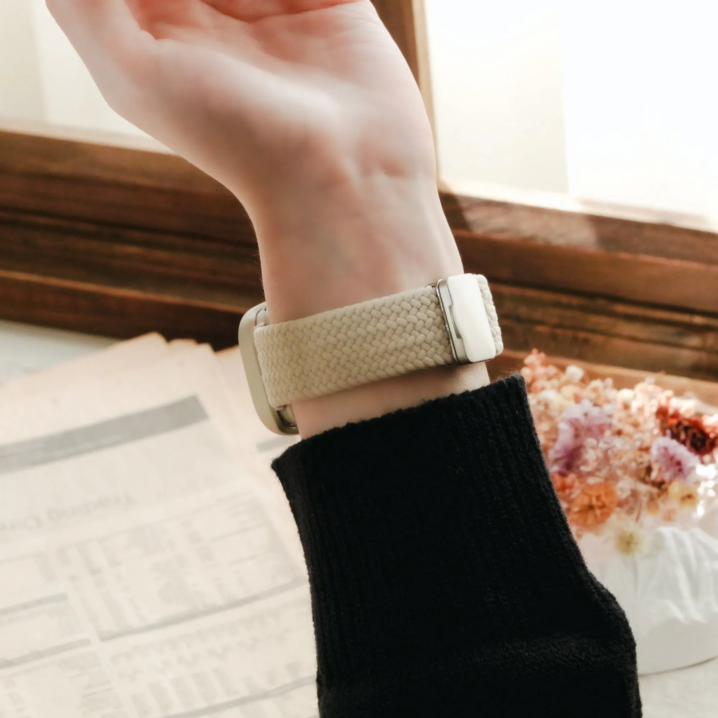 Elastic nylon magnetic closure breathable Apple Watch strap