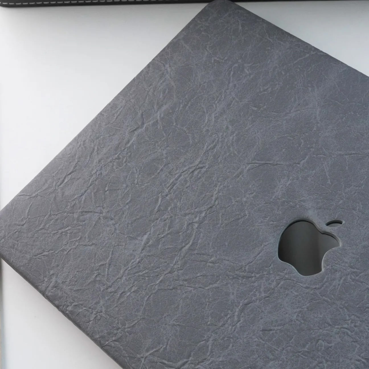 Grey Rock Texture Leather Macbook Case