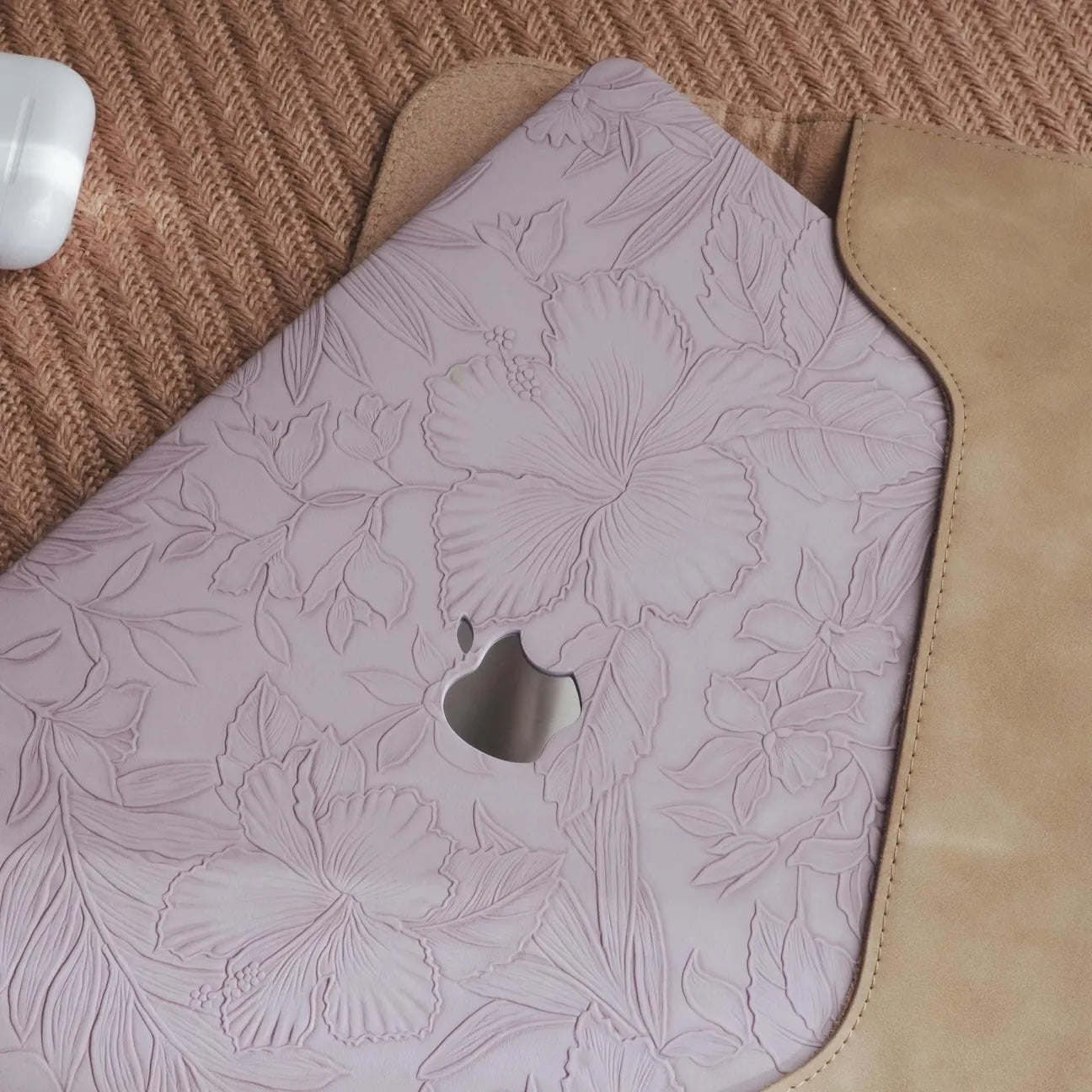 Embossed Flora - Lavender Purple MacBook Case