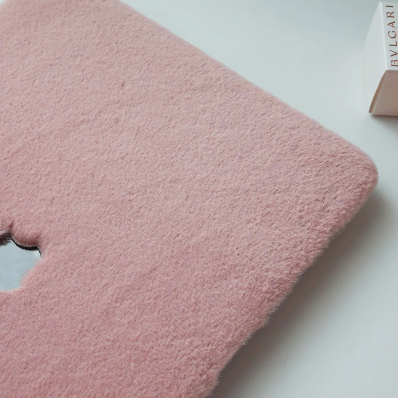Pink Rabbit Fur Leather Macbook Case