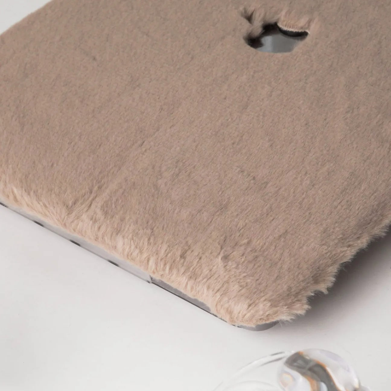 Walnut Rabbit Fur Leather Macbook Case
