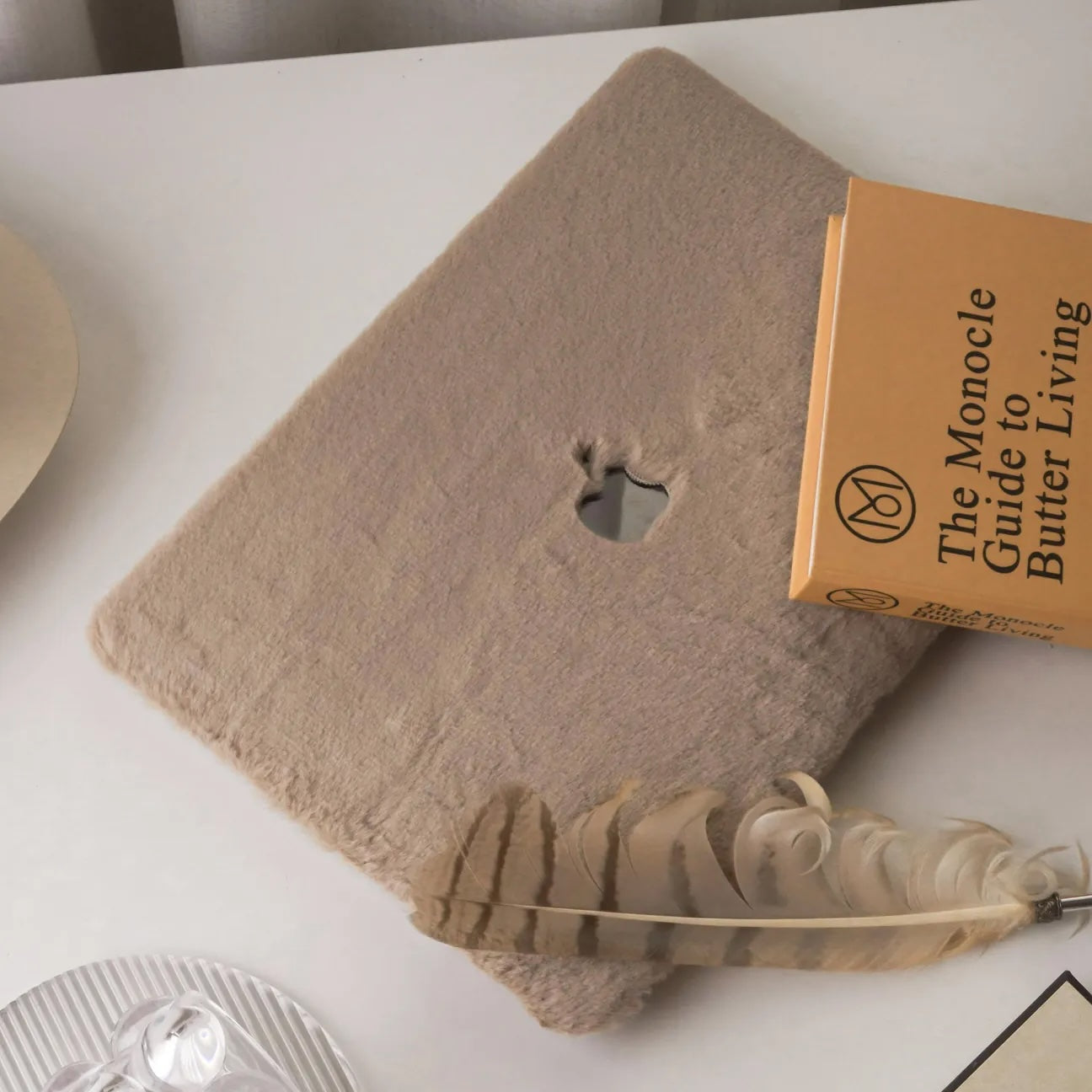 Walnut Rabbit Fur Leather Macbook Case