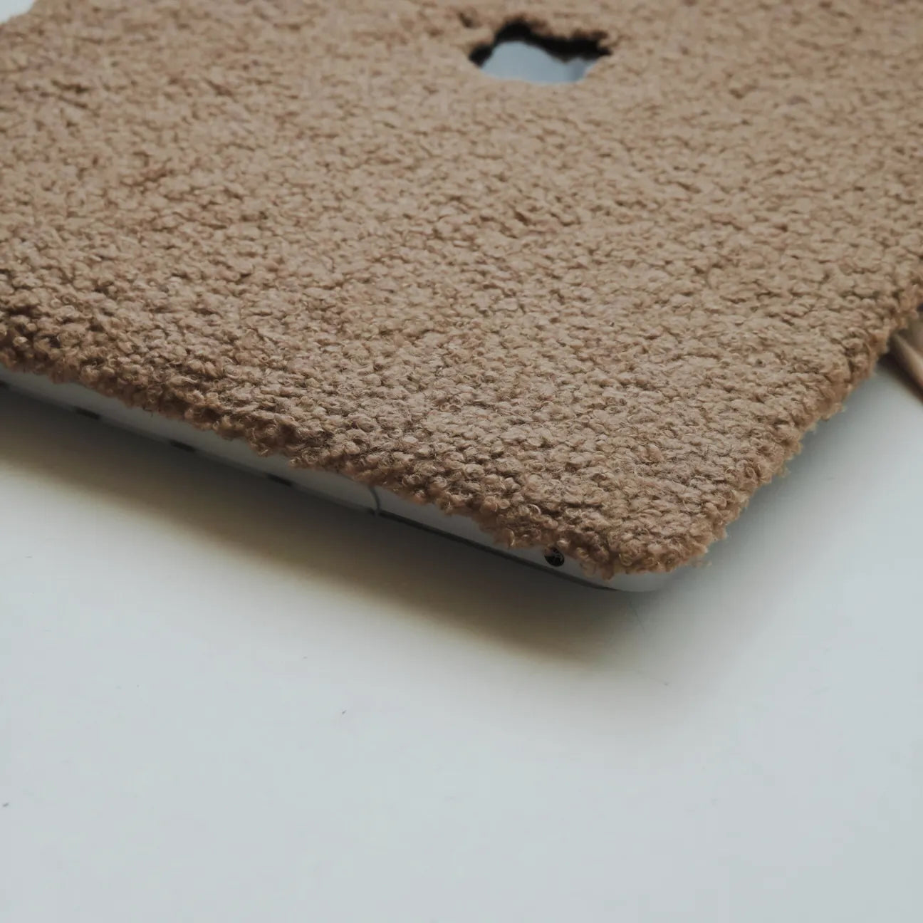 Cocoa Brown Teddy Plush Leather Macbook Case
