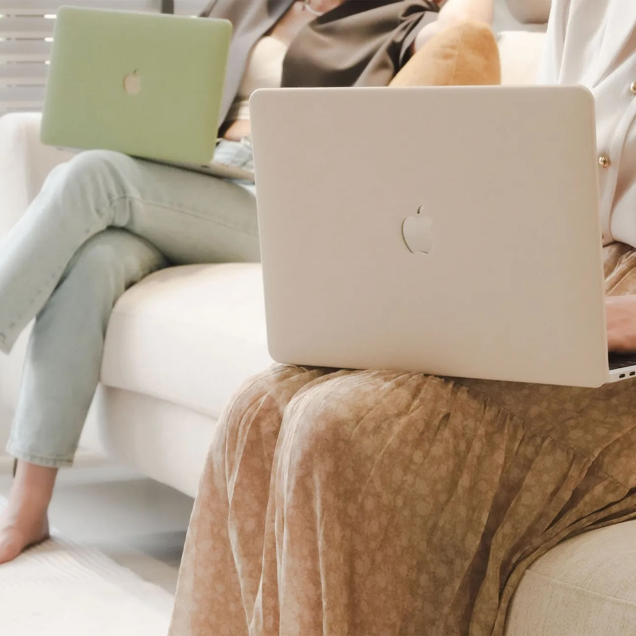 White Lychee Peel Leather Macbook Case