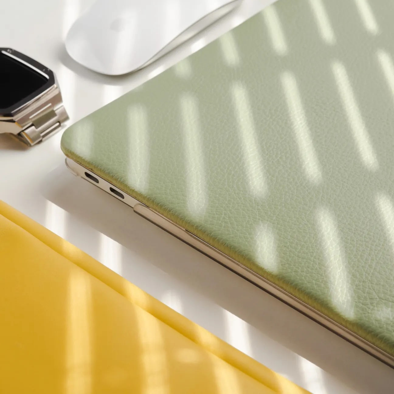 Green Lychee Peel Leather Macbook Case