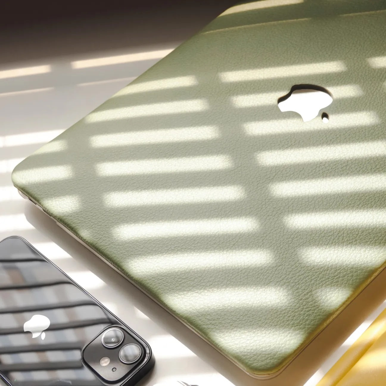 Green Lychee Peel Leather Macbook Case