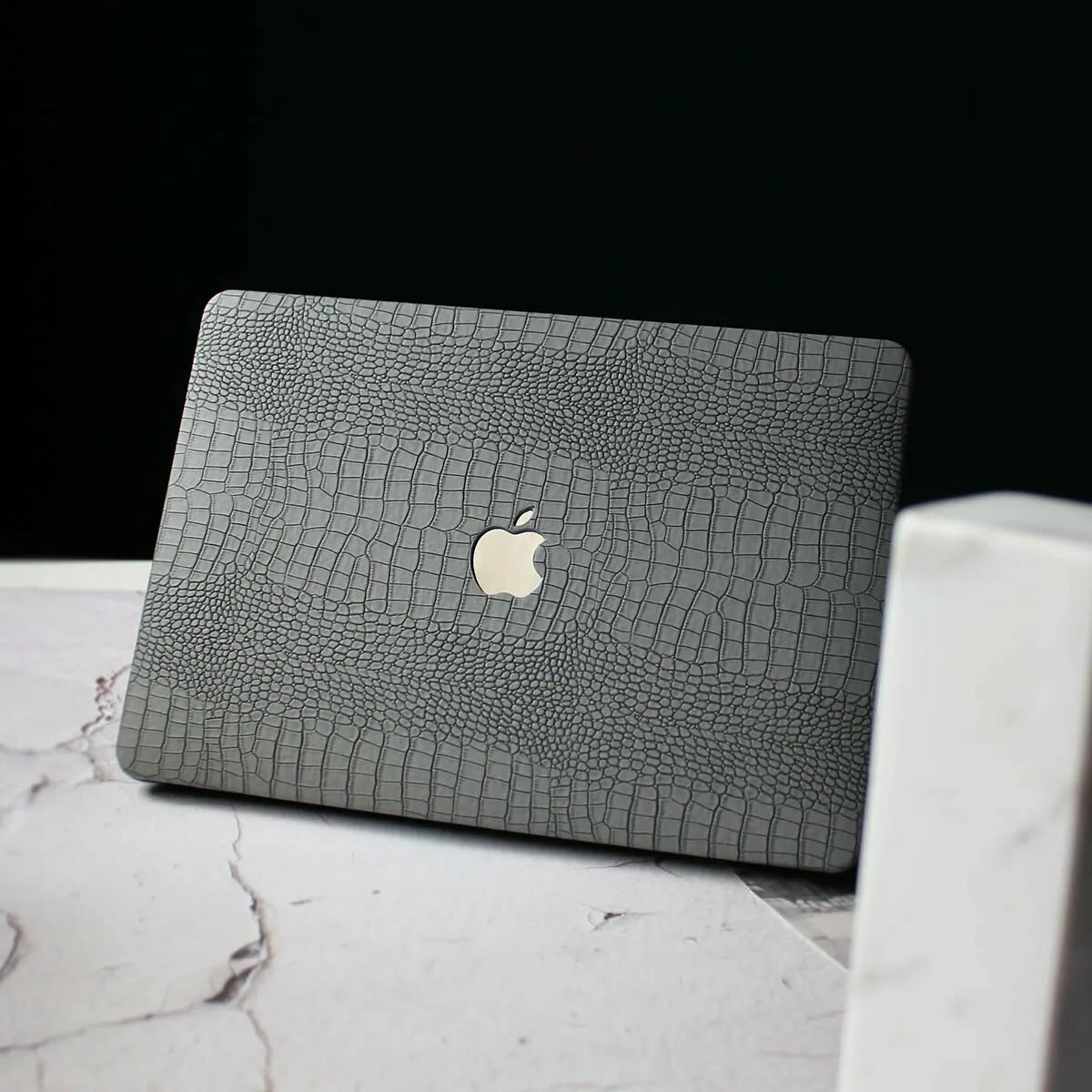 Grey Crocodile Leather Macbook Case