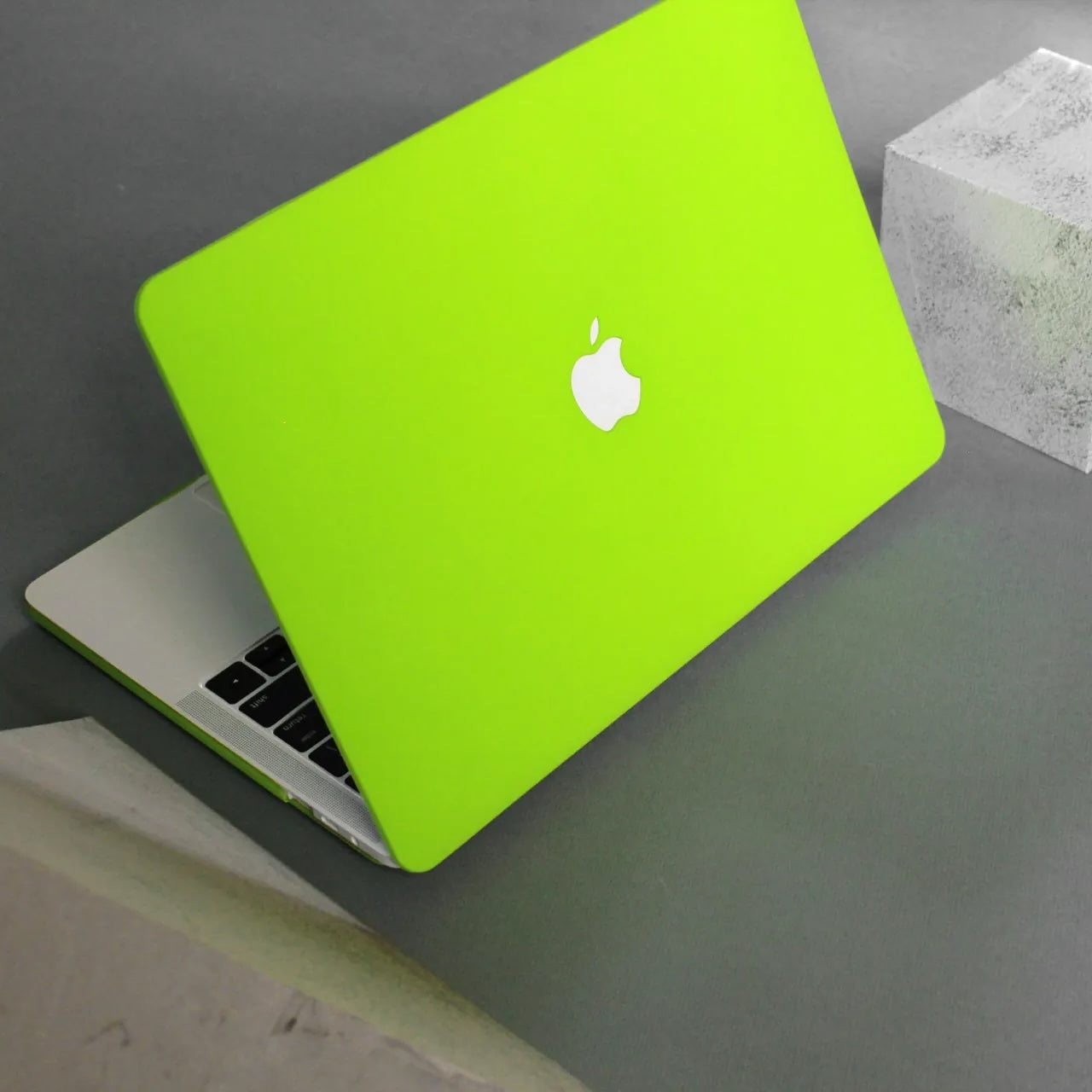 Cream Fluorescent Green Macbook Case
