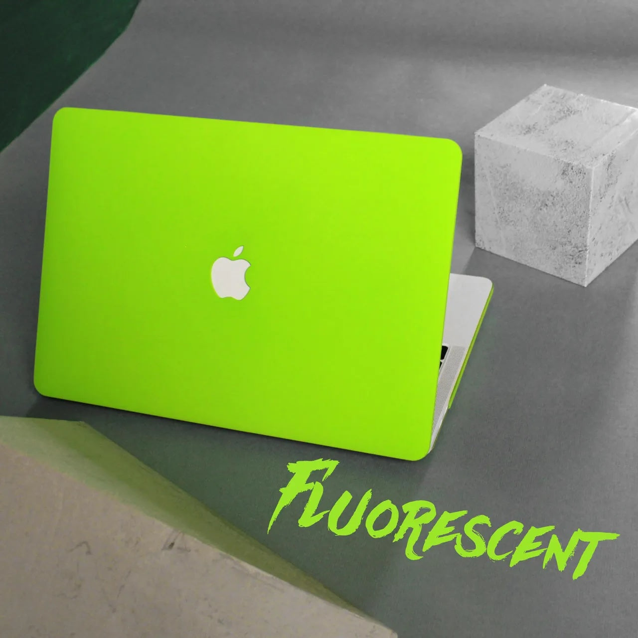 Cream Fluorescent Green Macbook Case