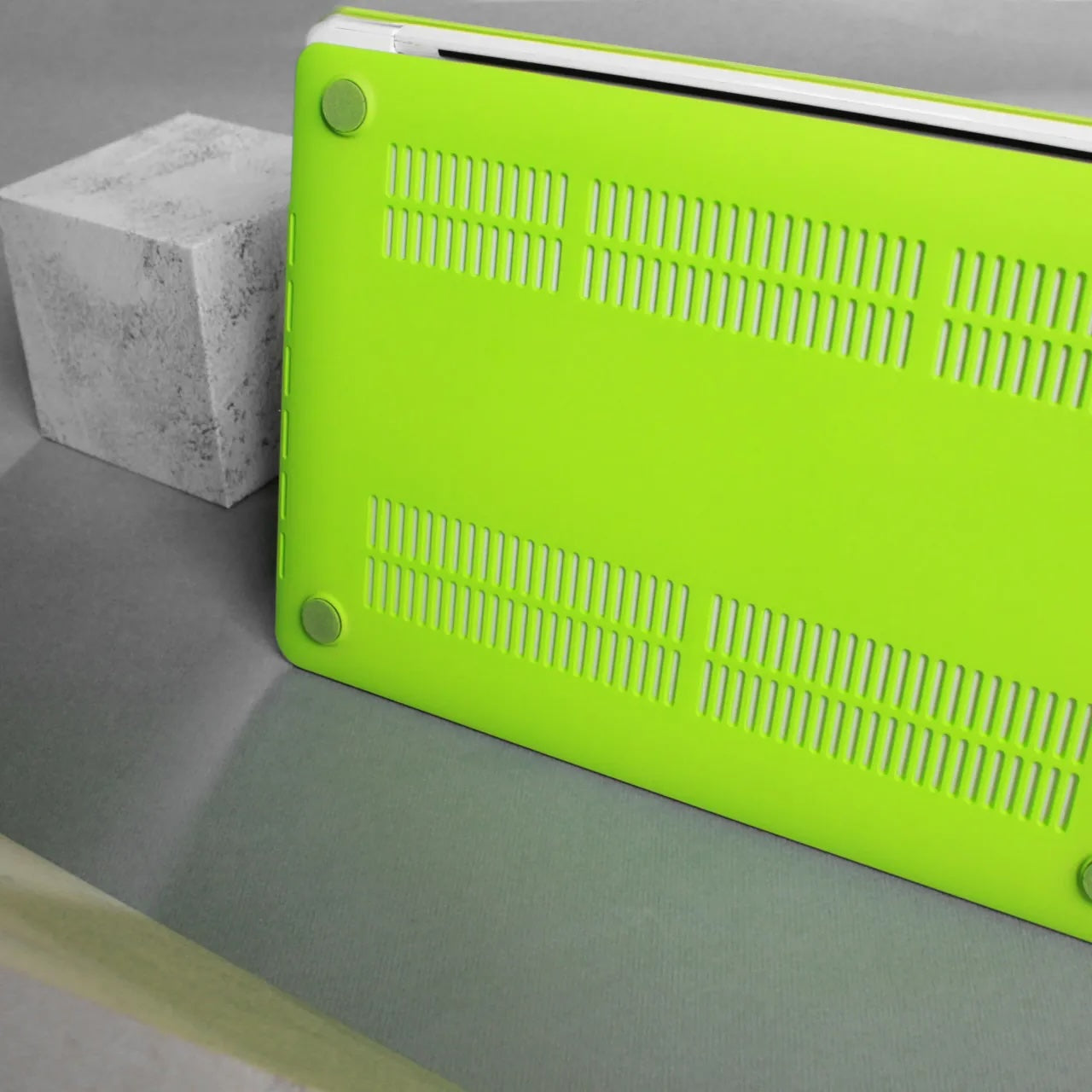 Cream Fluorescent Green Macbook Case