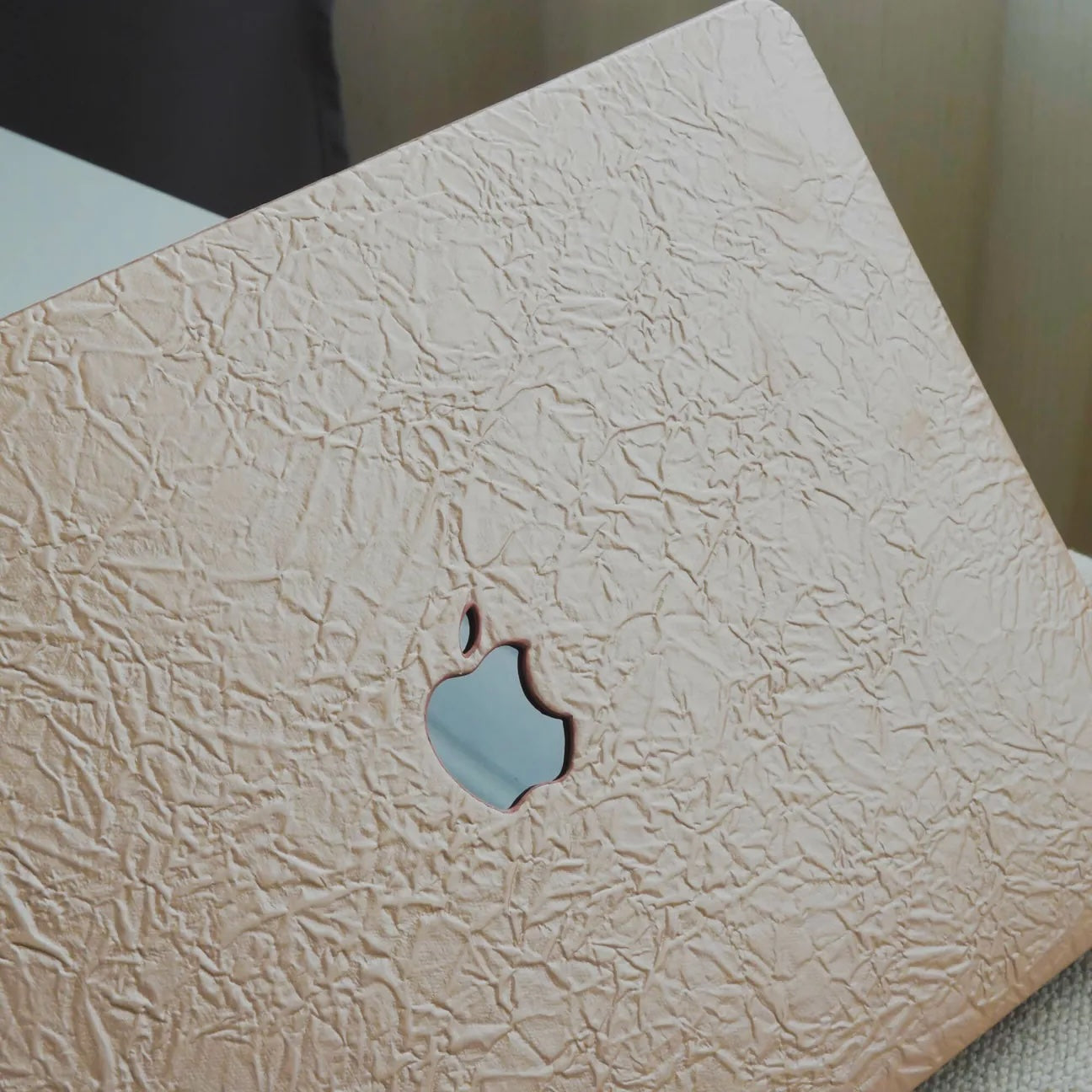 subtle gold Irregular Leather Macbook Case