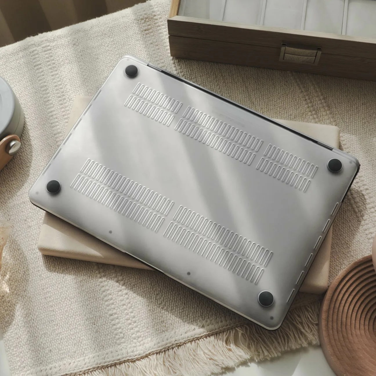 Owl Embroidered Leather Macbook Case