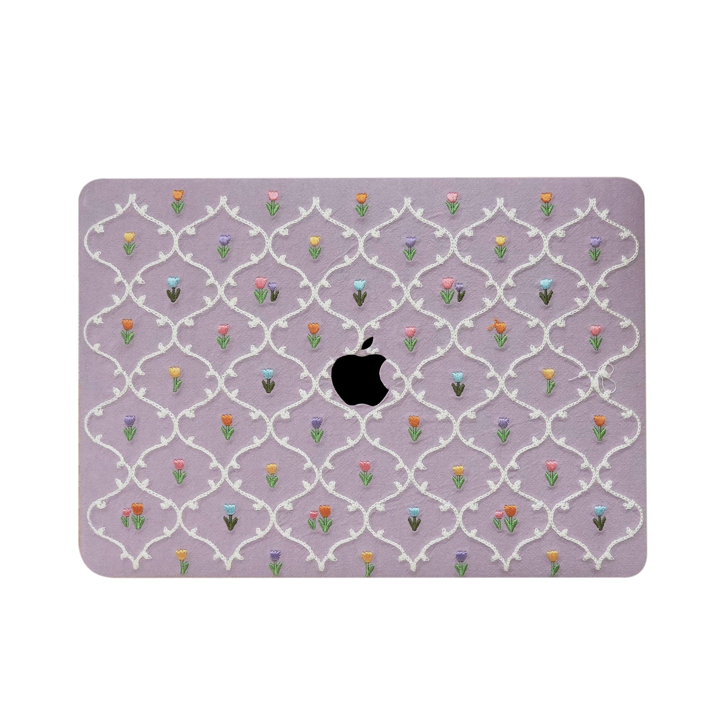 This Is Us Plaid Floral ♾ Textured Stitching Sky Purple Mac Case