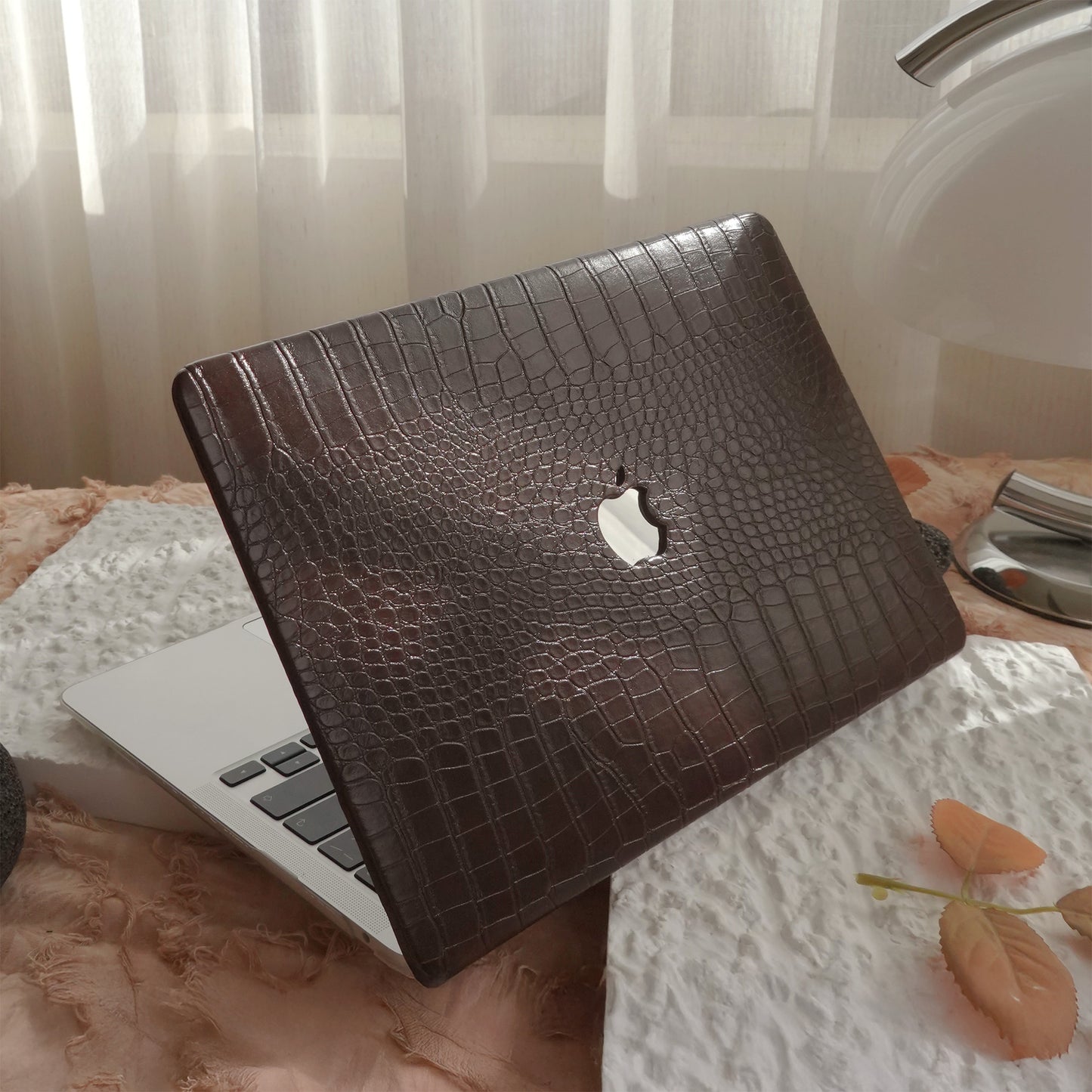 Leather Series ♾ Dark Brown Crocodile Leather MacBook Case