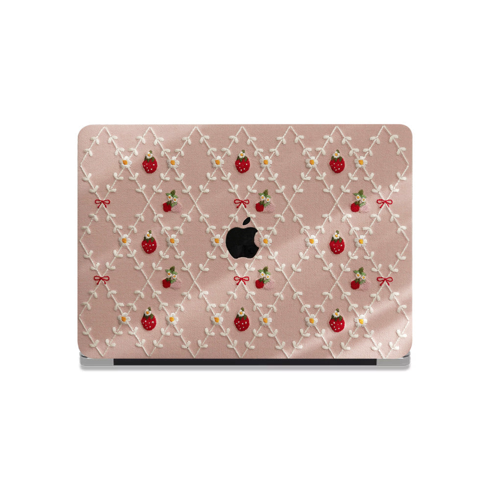 Embroidered Series ♾ Pink Mood Delicate Stitch Detailing MacBook Case