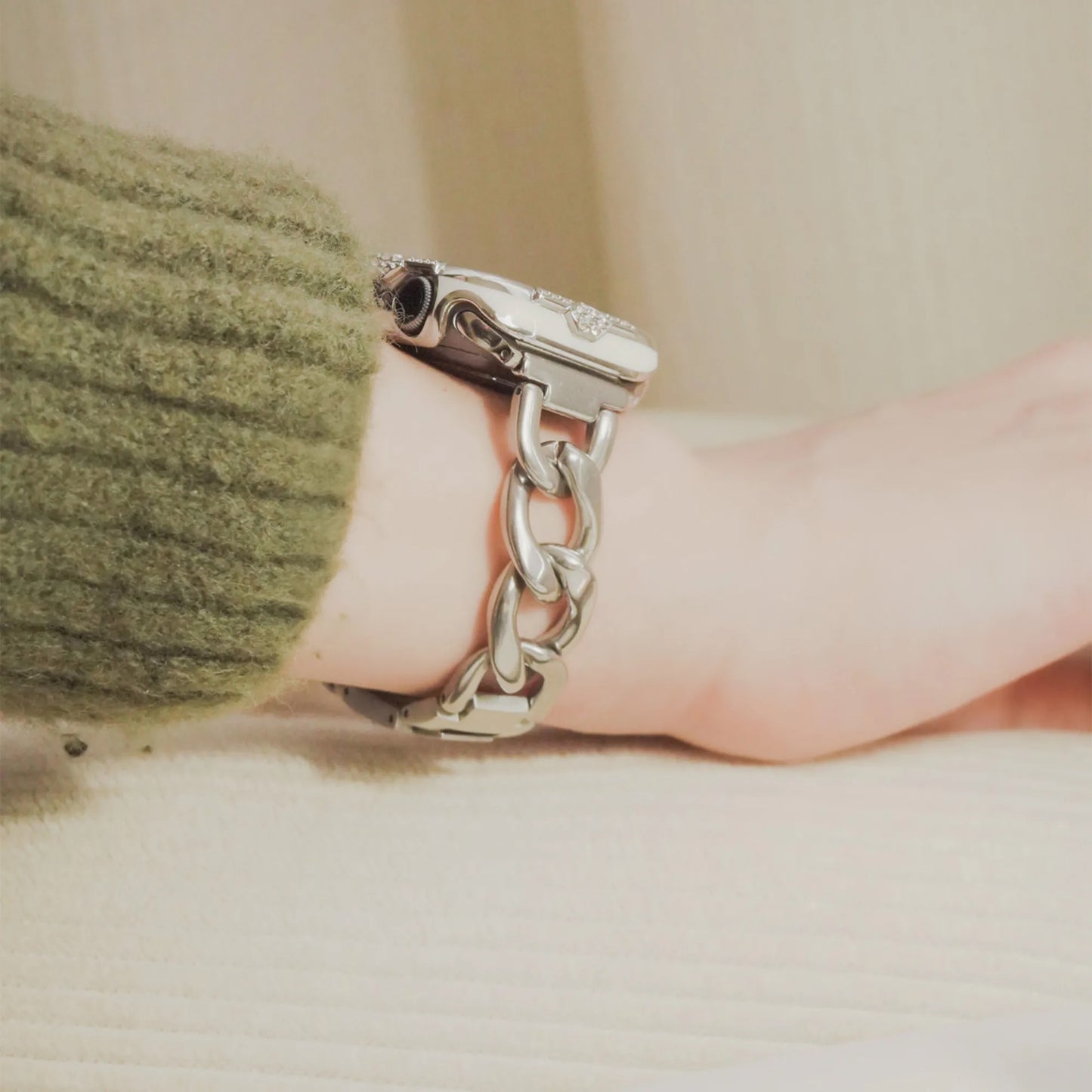 Classic Single Buckle Chain Metal Apple Watch Band