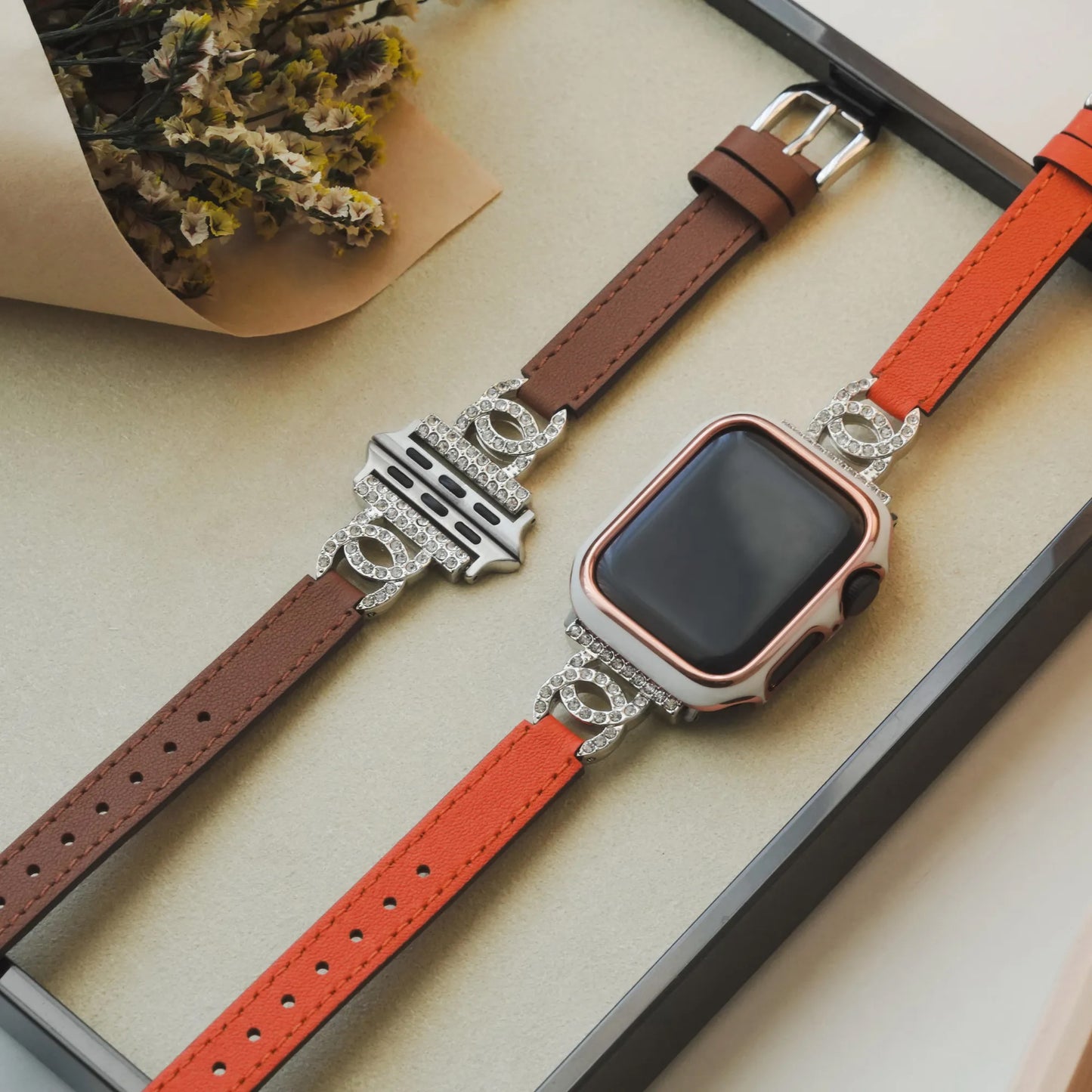 Classic C-shaped Buckle with Diamond Inlay Apple Watch