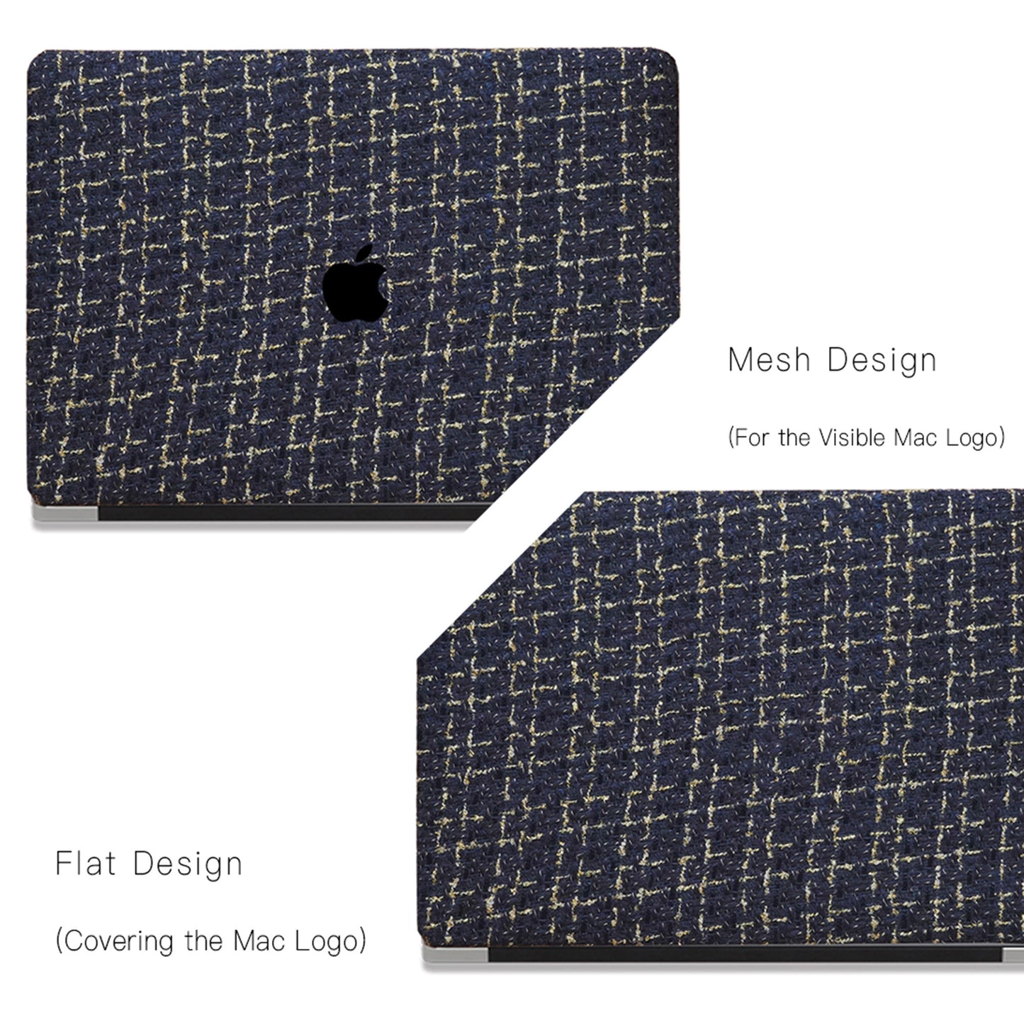 Plain Weave Chanel Style ♾ Deep Blue Yarn Woven Mac Case