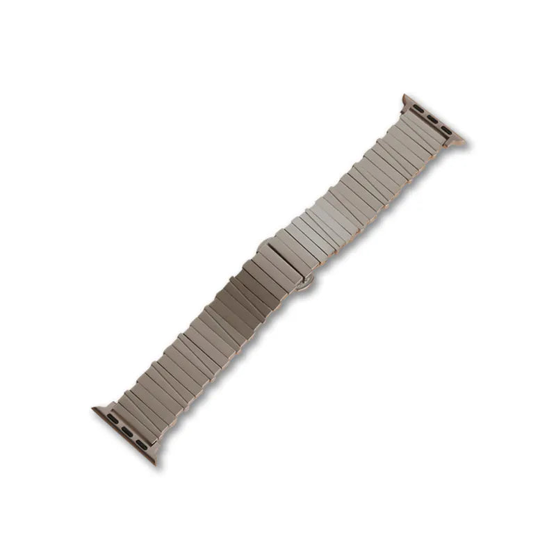 Asymmetric Square Textured Metal Apple Watch Band