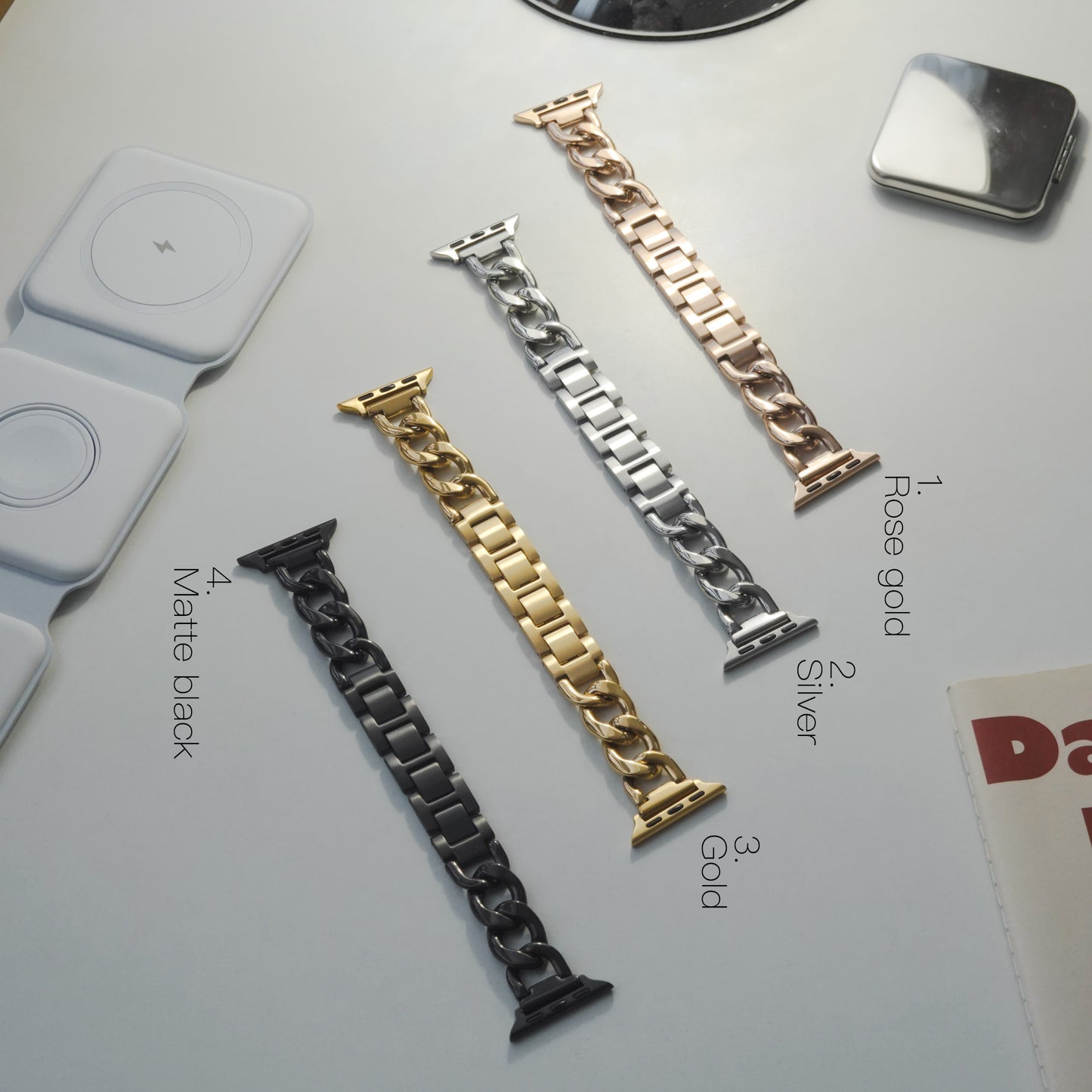 Classic Single Buckle Chain Metal Apple Watch Band