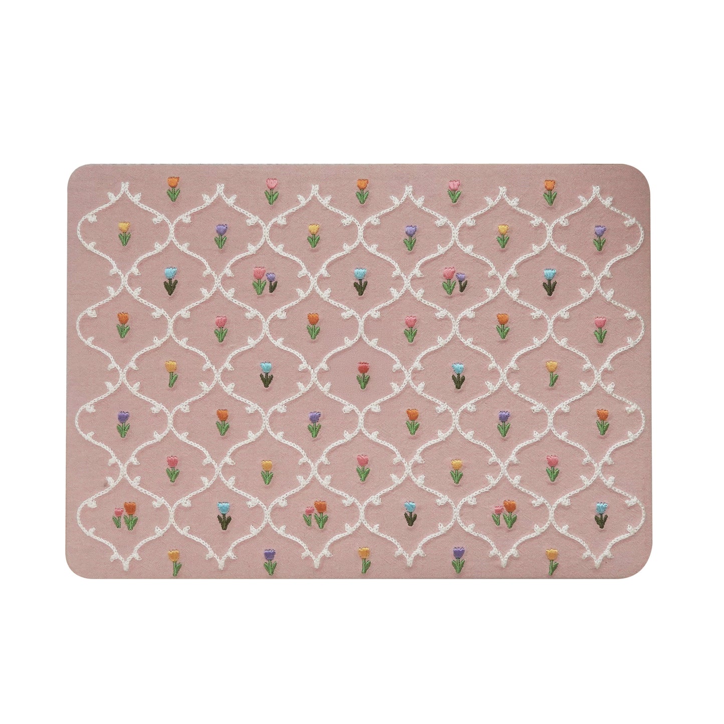 This Is Us Plaid Floral ♾ Textured Stitching Sky Pink Mac Case
