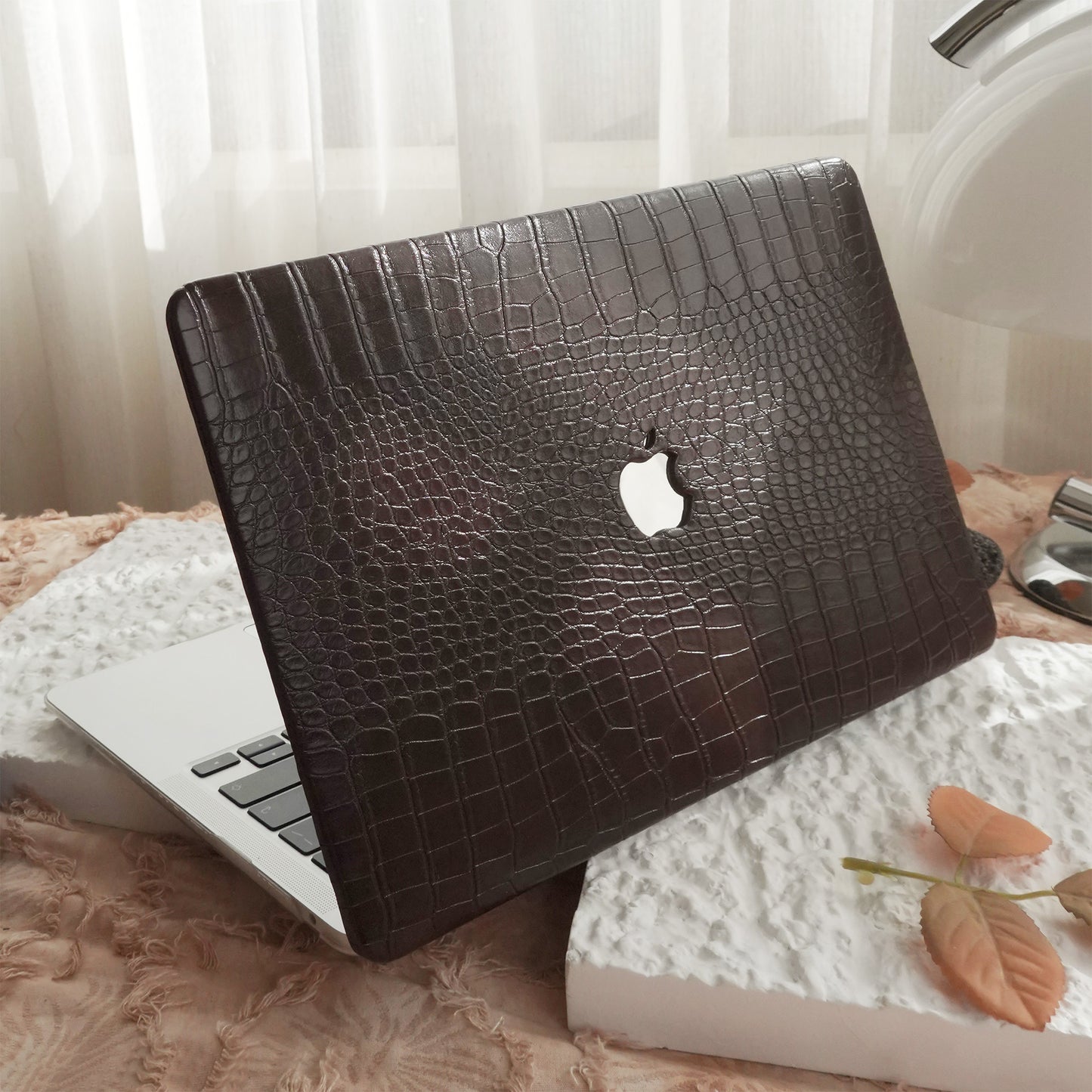 Leather Series ♾ Dark Brown Crocodile Leather MacBook Case
