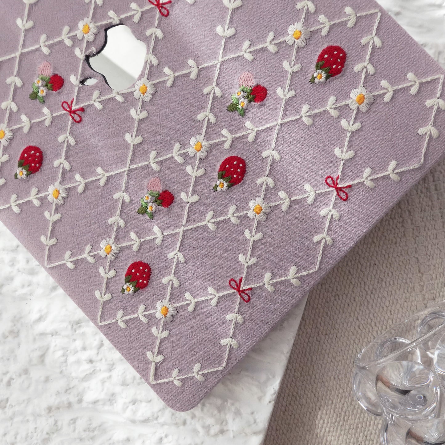 Embroidered Series ♾ Purple Mood Delicate Stitch Detailing MacBook Case