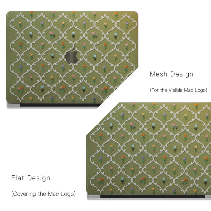 This Is Us Plaid Floral Textured Stitching Little Grass Green Mac Case