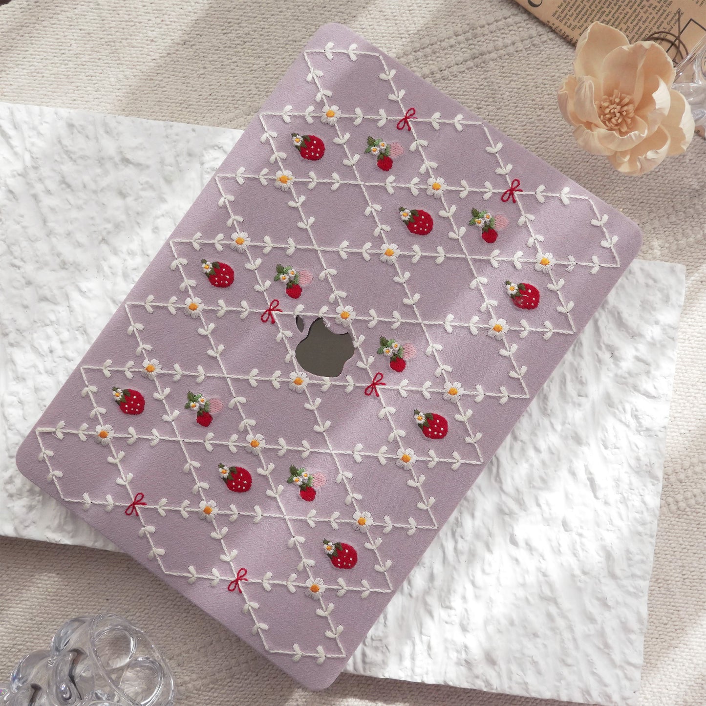 Embroidered Series ♾ Purple Mood Delicate Stitch Detailing MacBook Case