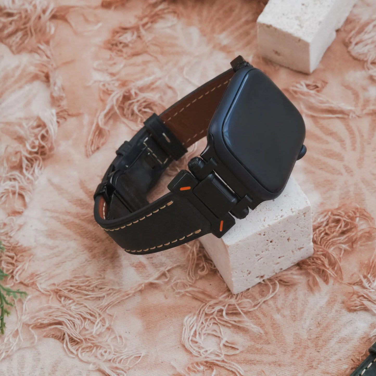 Explorer genuine leather with butterfly clasp Apple Watch strap