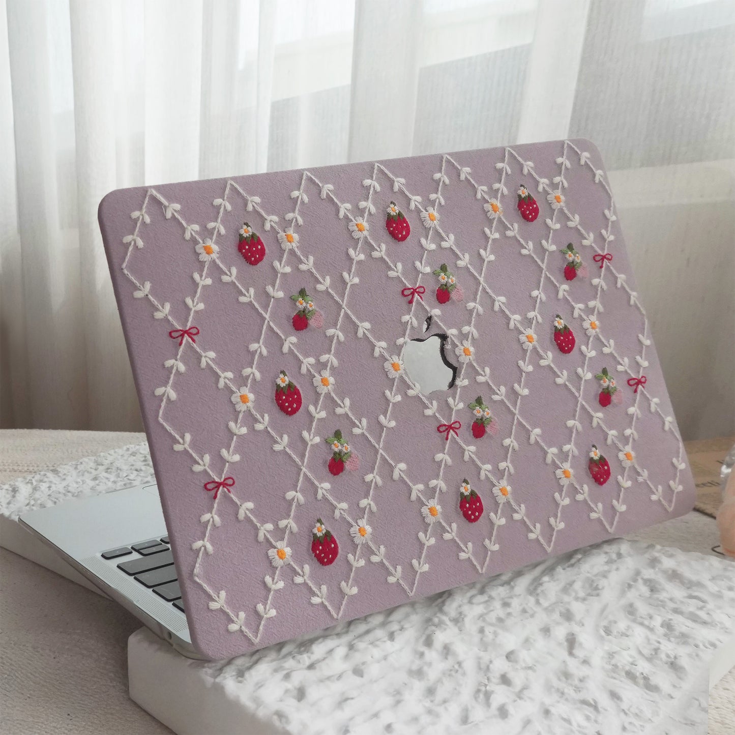 Embroidered Series ♾ Purple Mood Delicate Stitch Detailing MacBook Case