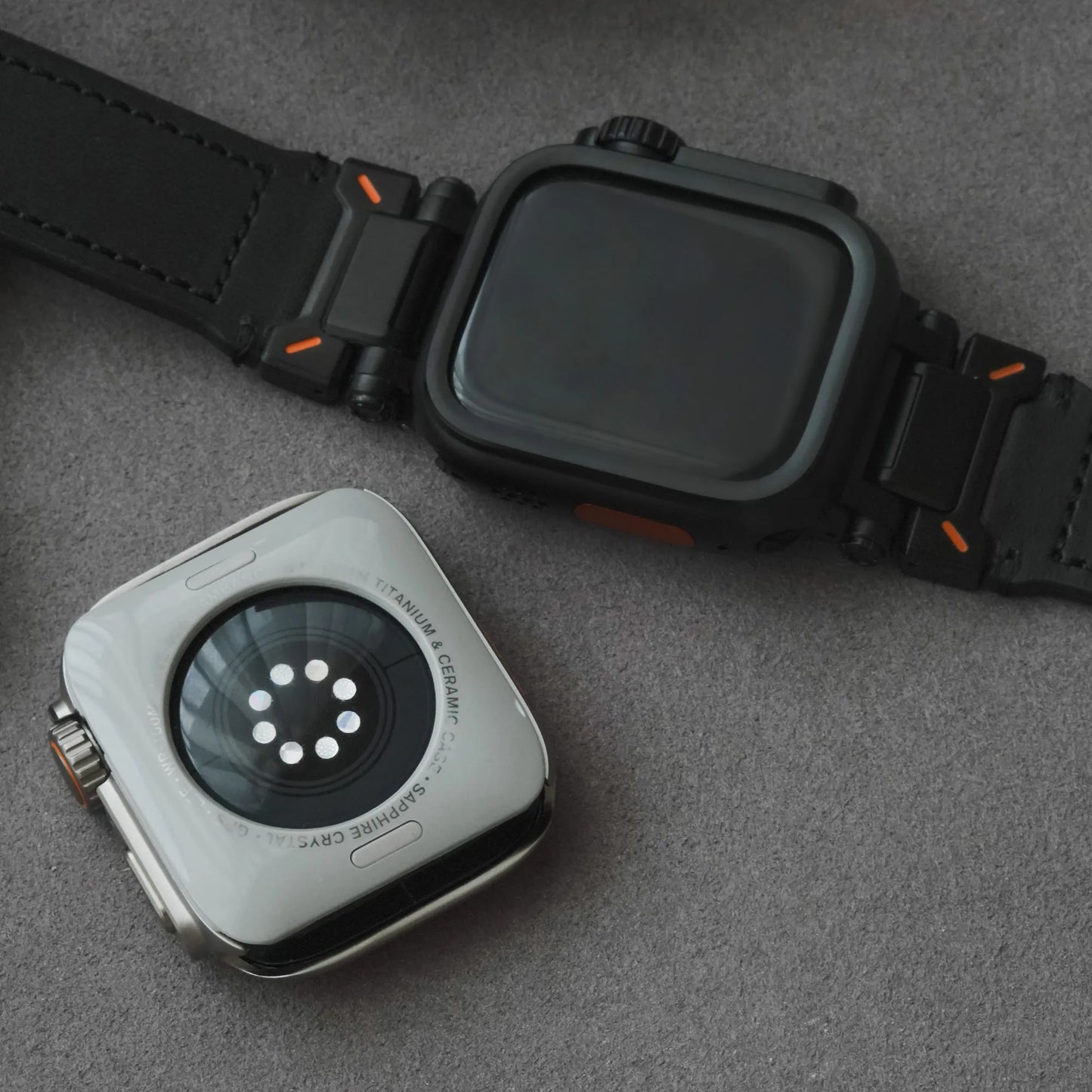 Full-Coverage Brushed Metal Texture Apple Watch Protective Case