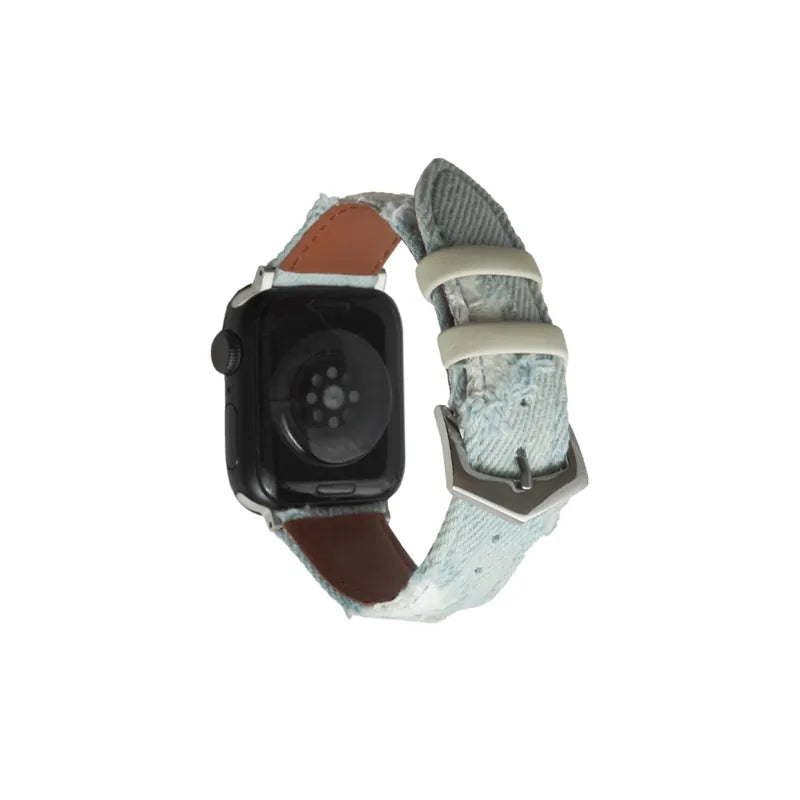 Distressed Denim Material Apple Watch Band