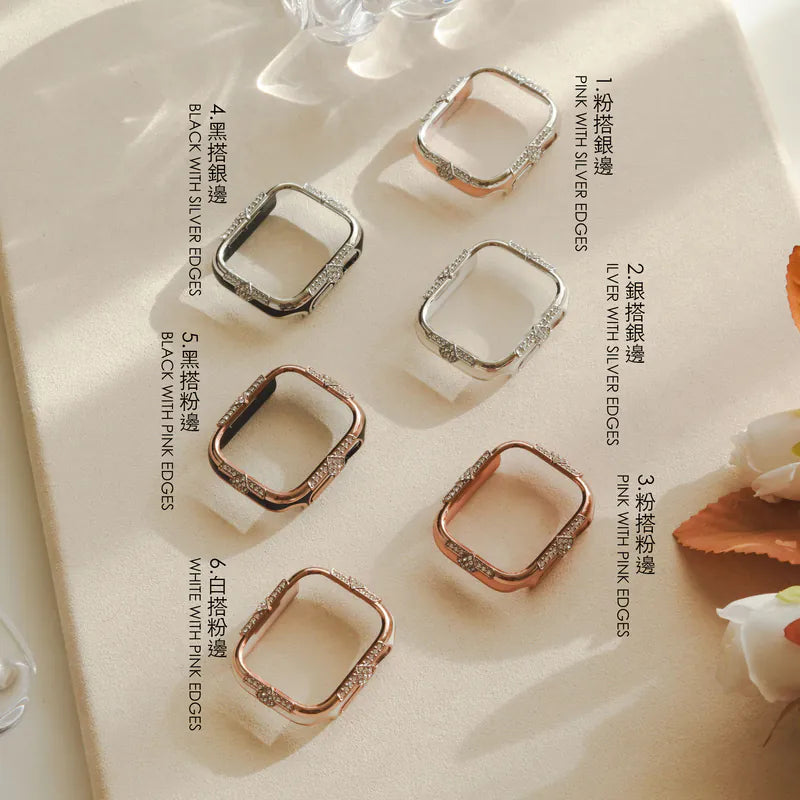 Crown-Embellished Diamond 2-in-1 Protective Case for Apple Watch