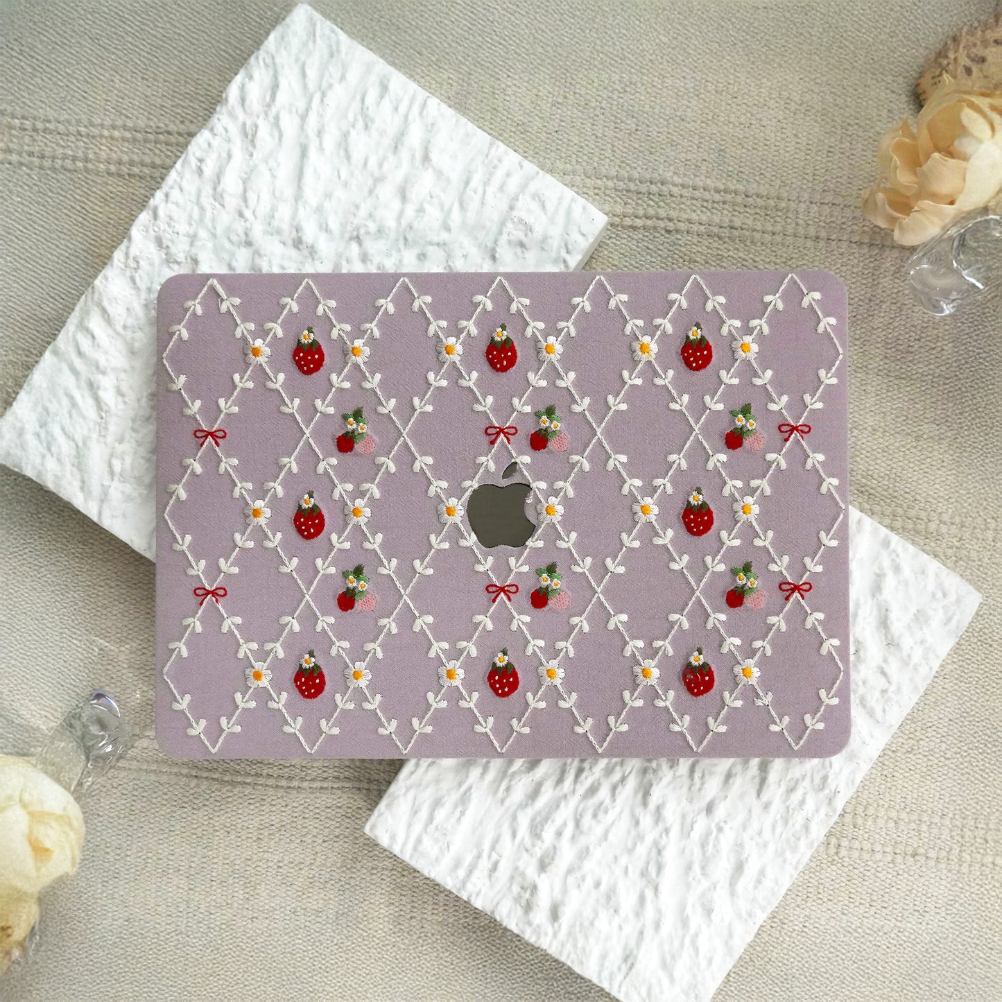 Embroidered Series ♾ Purple Mood Delicate Stitch Detailing MacBook Case
