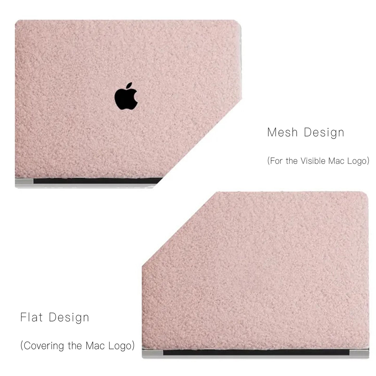 Pink Teddy Plush Leather Macbook Case