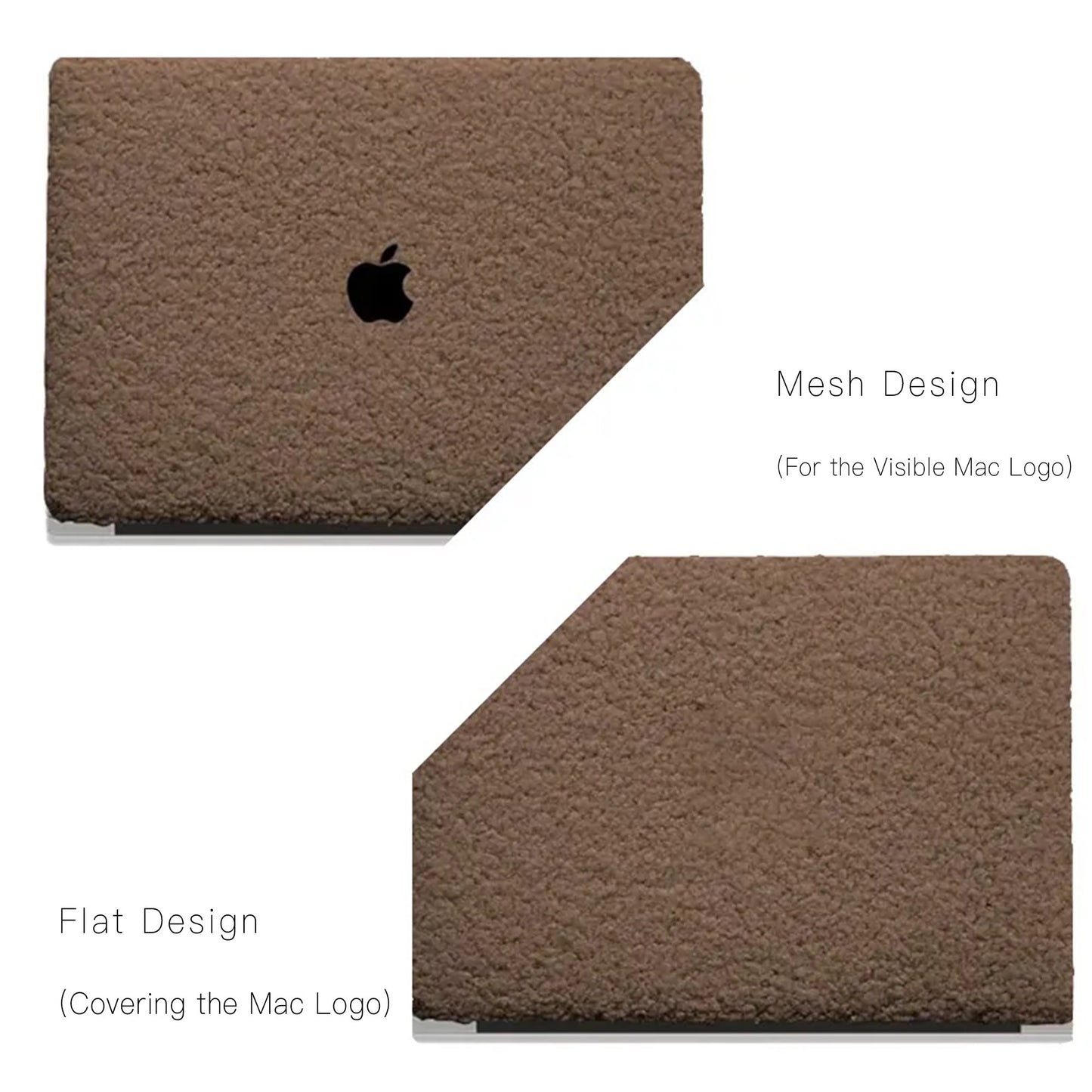 Cocoa Brown Teddy Plush Leather Macbook Case