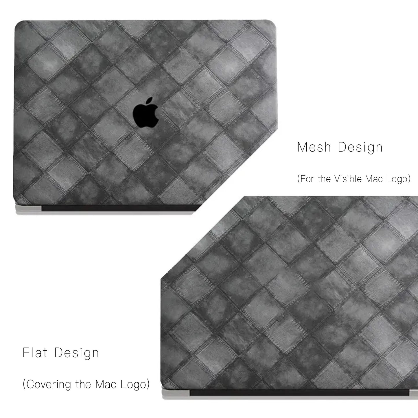 Dark GreyPlaid Denim Fabric Macbook Case