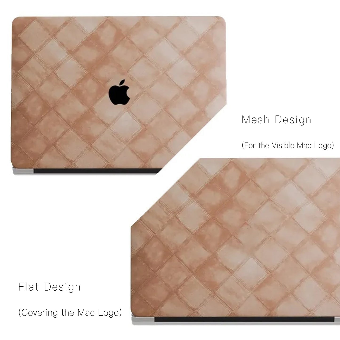 Light Brown Fabric Brown Plaid Denim Macbook Case