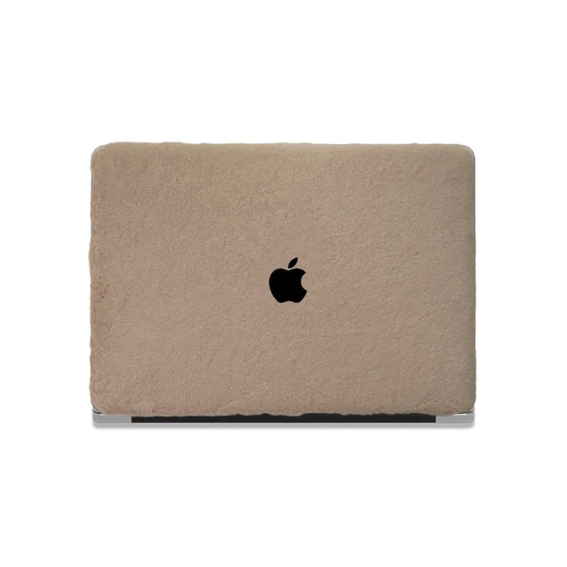 Walnut Rabbit Fur Leather Macbook Case