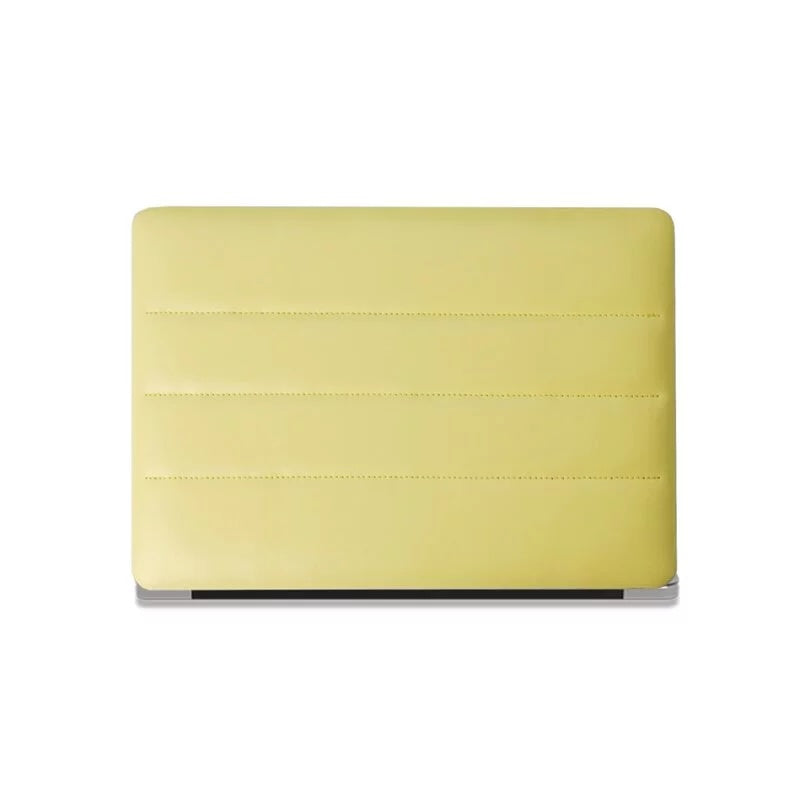 Yellow Luxury Fashion Soft Puffer Leather Macbook Case