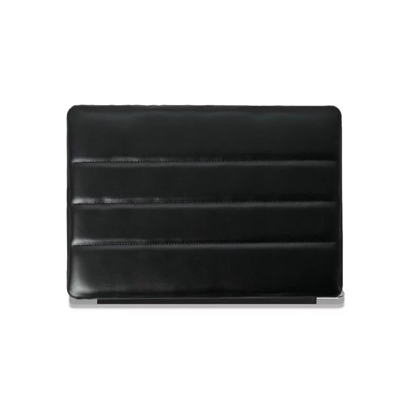 Black Luxury Fashion Soft Puffer Leather Macbook Case